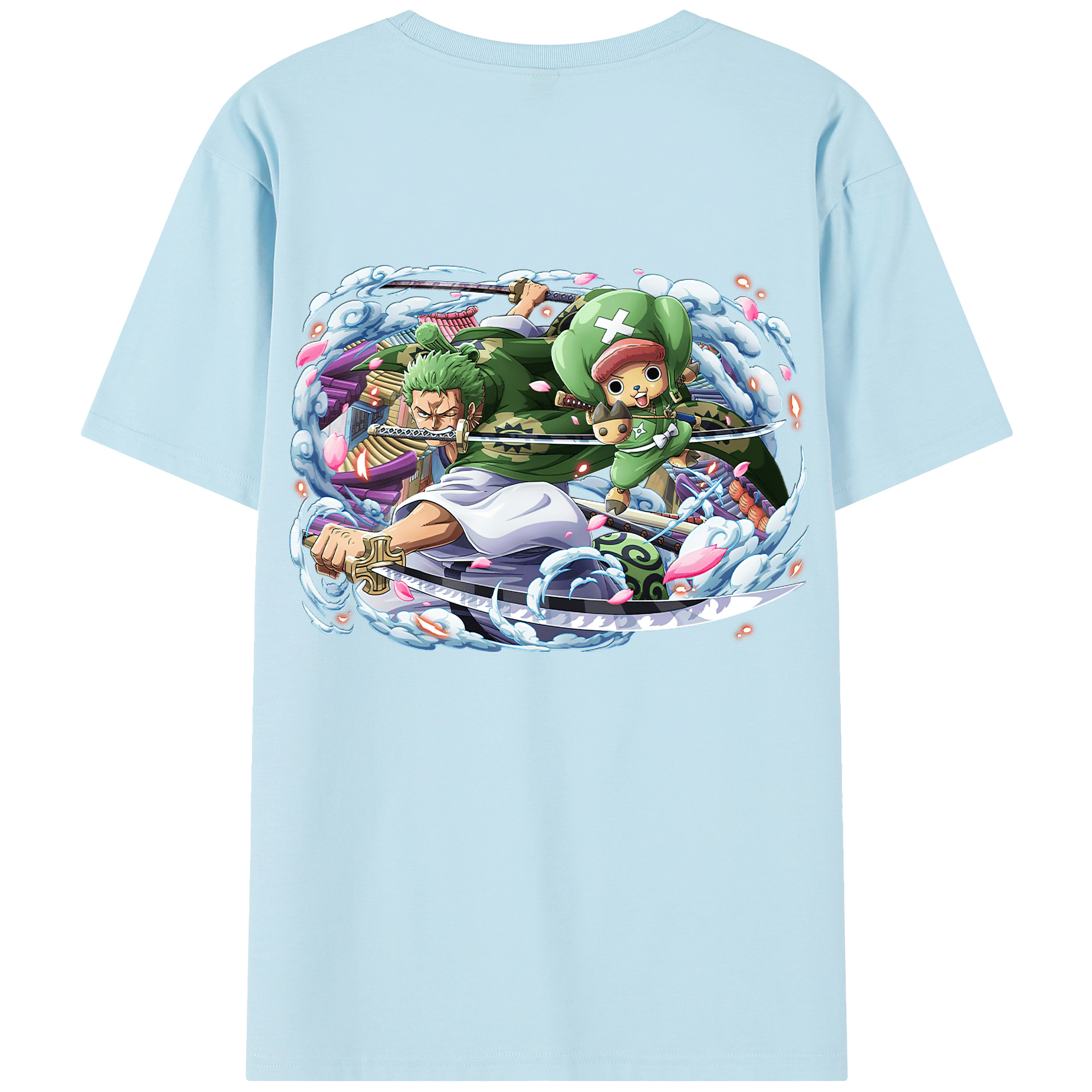 ワンピース ロロノア・ゾロ ONE PIECE Roronoa Zoro 綿100％半袖Tシャツ（背面プリント）